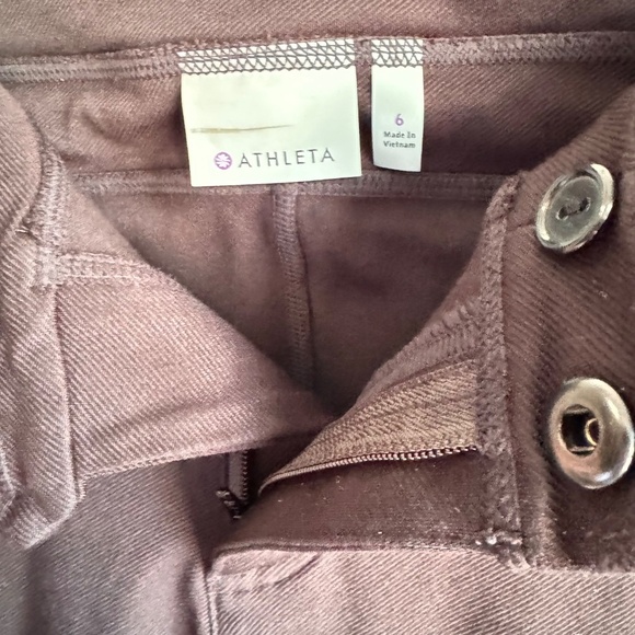 Athleta Black Trail Setter Moto Leggings Black Stretchy Athletic Motion Pants 6 - Picture 4 of 5